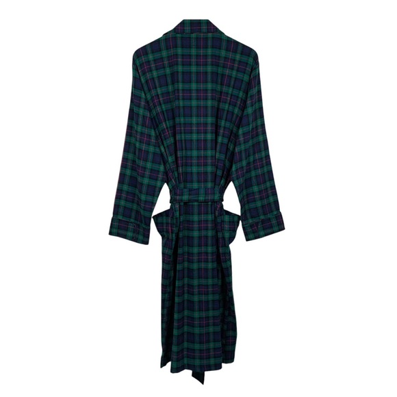 Lands’ End Tartan Plaid Flannel Robe - Picture 3 of 8